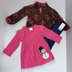 Lot of Toddler Girls 2T Jacket Shirt Jeans Snowman Butterflies OLD NAVY Carter's